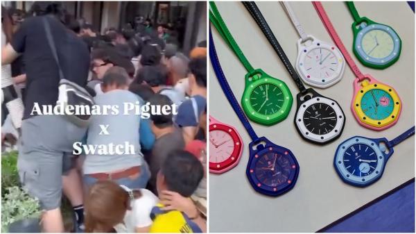Jam Audemars Piguet x Swatch Momen perilisan jam Audemars Piguet x Swatch ricuh di berbagai negara. (Foto: X)