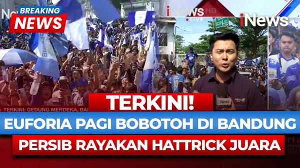 Lautan Biru Kepung Kota Kembang, Ribuan Bobotoh Rayakan Hattrick Juara Persib Bandung
