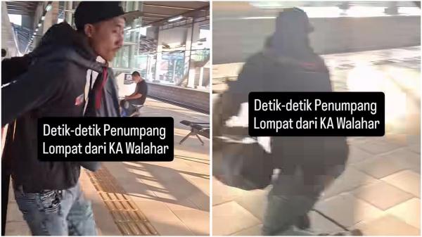 Detik-Detik Penumpang Nekat Lompat dari KA Walahar saat Masih Melaju, Berujung Petaka!