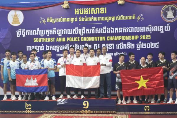 Tim Bulutangkis Polri Borong 4 Emas dan 2 Perak di Kamboja, Dominasi Kejuaraan Polisi Asia Tenggara 2026