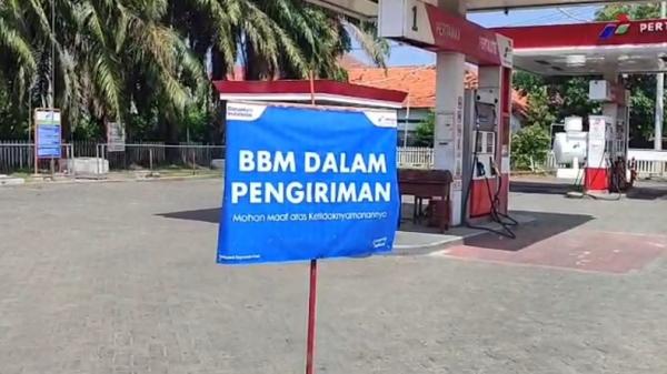SPBU Bangkalan SPBU di Bangkalan, Jawa Timur kehabisan stok BBM, Rabu (1/7/2026). (Foto: iNews).