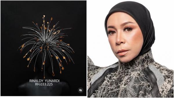 Melly Goeslaw dan headpiece Rinaldy Yunardi Melly Goeslaw dan headpiece Rinaldy Yunardi yang hebohkan media sosial. (Foto: Instagram)