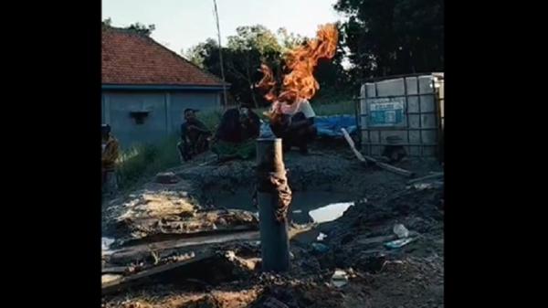 Sumur Bor di Sampang Semburkan Gas dan Api, BPBD Pasang Pengamanan