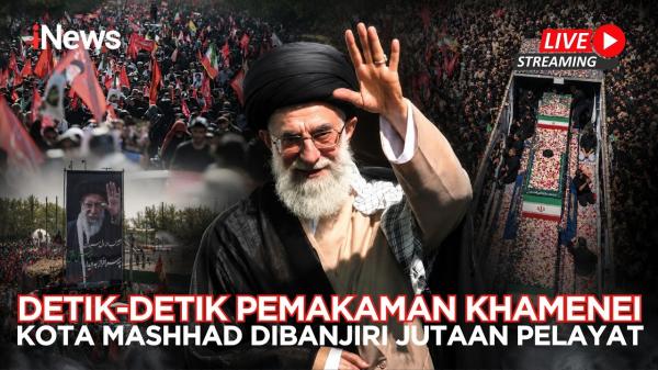 Detik-Detik Prosesi Akhir Pemakaman Ali Khamenei di Mashhad, Jutaan Pelayat Padati Kota Suci Iran