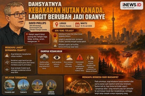 Bak Film Twilight Saga, Ini Penyebab Langit Kanada Berubah Jadi Oranye