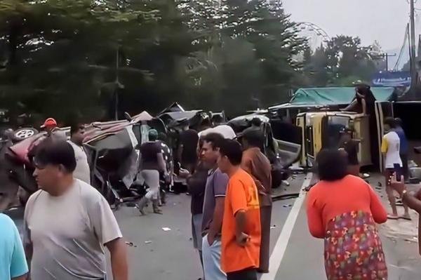 Kecelakaan Beruntun 7 Kendaraan di Sibolangit Deli Serdang, 1 Orang Tewas