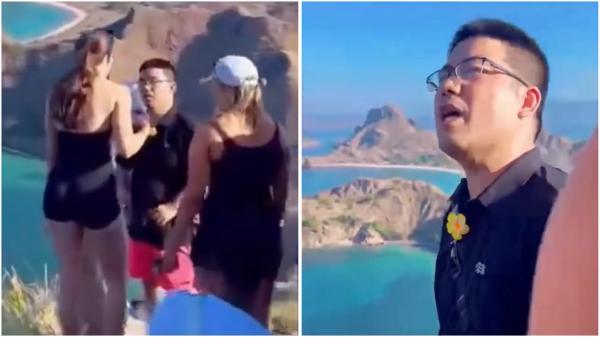 Video Viral Turis Australia Siram WNA China gegara Buang Sampah Sembarangan di Pulau Padar