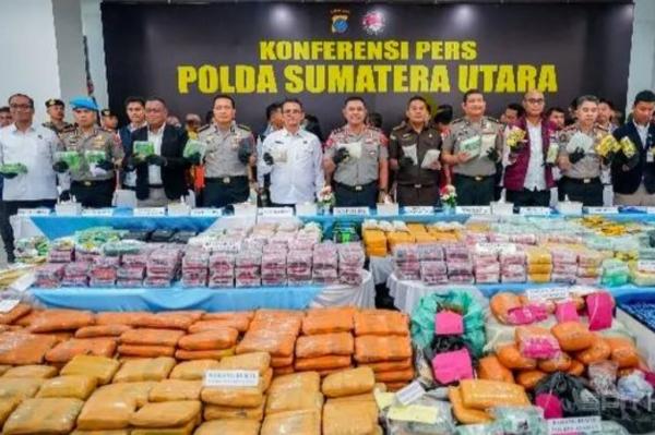 Polda Sumut Ungkap 3.865 Kasus Narkoba, Sita Barang Bukti Sabu Hampir 1 Ton