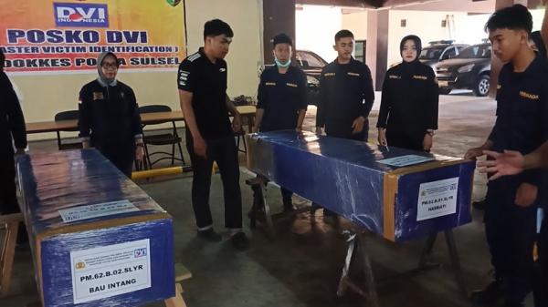 Tim DVI Polda Sulsel Identifikasi 2 Jenazah Korban Tenggelam KM Nurul Salsa