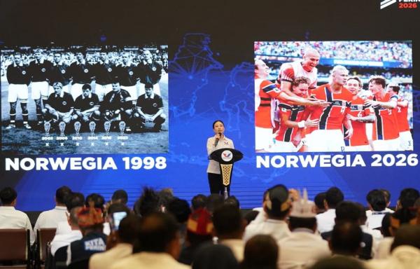 Angela Tanoesoedibjo Pidato Ketua Umum (Ketum) DPP Partai Perindo Angela Tanoesoedibjo mengajak kader Partai Perindo meneladani perjuangan Timnas Norwegia sebagai kuda hitam di Piala Dunia 2026. (Foto: Partai Perindo)