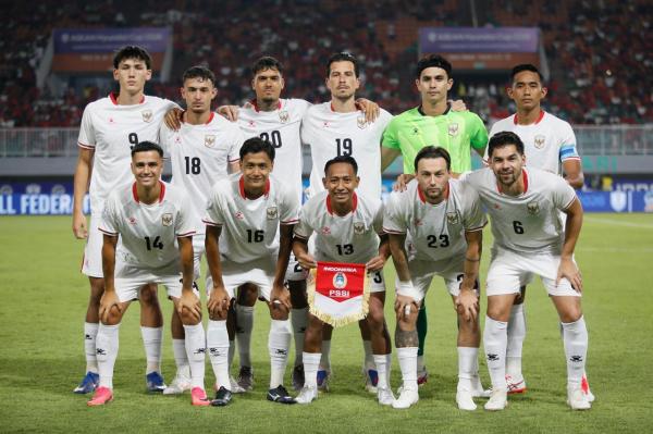 Starting Line up Timnas Indonesia vs Kamboja pada laga Grup A Piala AFF 2026 di Stadion Pakansari, Kabupaten Bogor, Senin (27/7/2026) malam. (Foto: iNews/Aldhi Chandra)