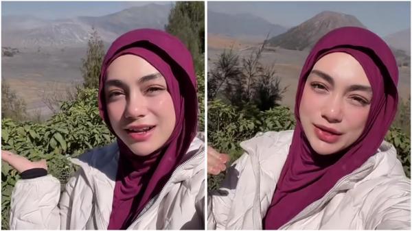 Celine Evangelista di Bromo Celine Evangelista di Bromo saat kebakaran melanda. (Foto: Instagram)