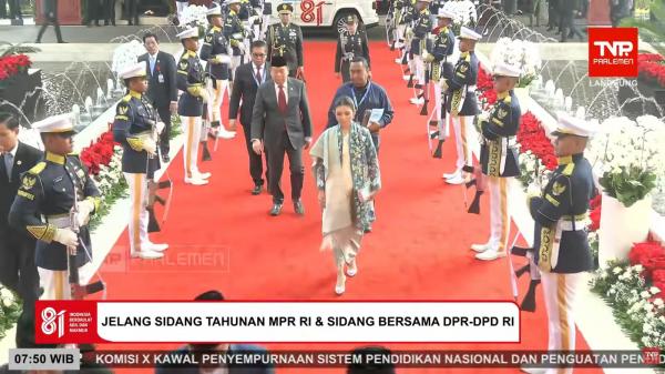Selvi Ananda Selvi Ananda menampingi Gibran Rakabuming Raka di Sidang Tahunan MPR 2026. (Foto: Youtube)