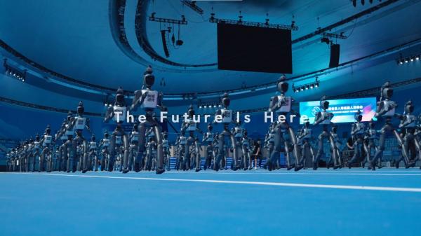 Salah satu momen Olimpiade Robot di China. (Foto: X)
