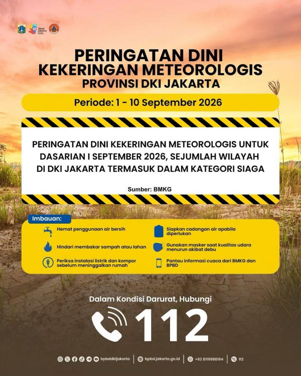 Peringatan dini kekeringan Peringatan dini kekeringan di DKI Jakarta. (Foto: BPBD DKI Jakarta)