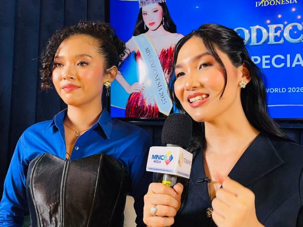 Miss Indonesia 2024 Miss Indonesia Yogyakarta 2024 Clarita Cahya Adity dan Miss Indonesia Bangka Belitung 2024 Imelda Laurentsia. (Foto: Niko Prayoga)