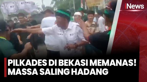 Pengambilan Nomor Urut Pilkades di Bekasi Ricuh, 2 Kubu Massa Bentrok