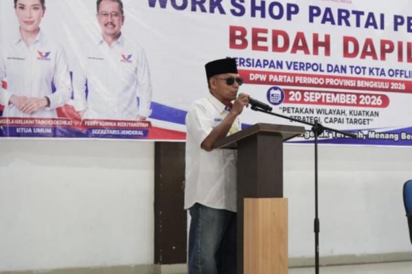 DPW Partai Perindo Bengkulu perkuat basis politik dan agenda pro ekonomi menuju 2029 melalui Workshop Bedah Dapil di Bengkulu, Minggu (20/9/2026). (Foto: Dok Perindo)