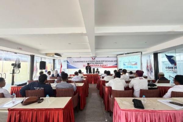Partai Perindo Sumatera Barat Partai Perindo Sumatera Barat menggelar konsolidasi organisasi sebagai persiapan menuju Pemilu 2029 dan mendorong keterlibatan generasi muda dalam pembangunan daerah. (Foto: Ist)