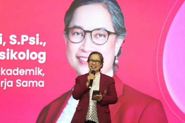 Pihak Untar Wakil Rektor Bidang Akademik, Kemahasiswaan, dan Kerja Sama Untar, Assoc. Prof. Sri Tiatri di acara ICC 2026. (Foto: Arif Julianto)