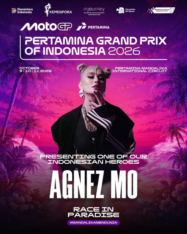 Agnez Mo Agnez Mo akan tampil di MotoGP Mandalika 2026. (Foto: Instagram)