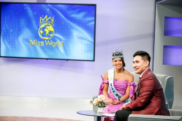 Miss World di Jakarta 4 Miss World 2026 Joheirry Mola berkunjung ke iNews Tower Jakarta, Rabu (14/10/2026). (Foto: Aldhi Chandra)