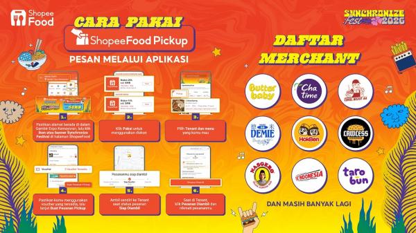 ShopeeFood Berkolaborasi dengan Synchronize Fest 2026. (Foto: Istimewa)