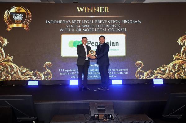 Pegadaian Penghargaan 1 Pegadaian meraih penghargaan dalam ajang Indonesia In-House Counsel Awards 2026. (Foto: Istimewa)