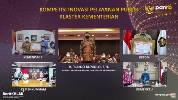 Kemenkumham Terima Penghargaan Top Inovasi Pelayanan Publik 2021