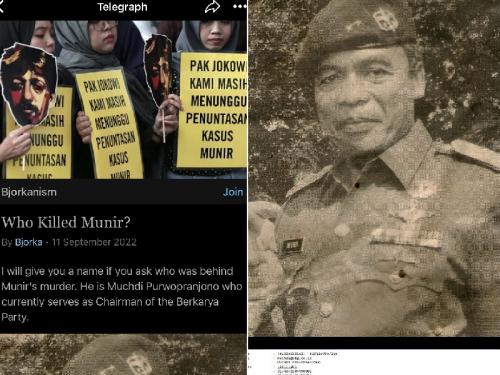 Hacker Bjorka Beberkan Nama yang Diduga Sebagai Pembunuh Munir
