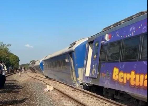 Detik-detik KA Argo Bromo Anjlok di Pegaden Baru Subang, 5 Rangkaian Kereta Miring Keluar Rel