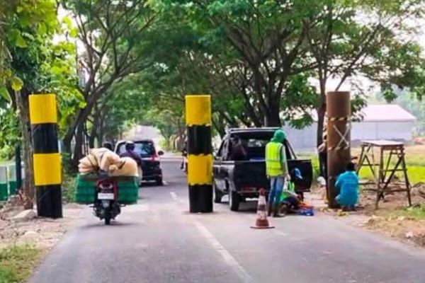 Portal Dipasang di Jalan Perbatasan Kedungadem-Sukorame, Dishub Bojonegoro Beberkan Alasannya