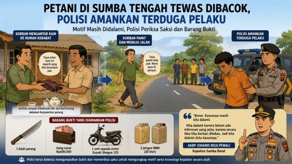 Hidup Paulus Kaledi Berakhir Tragis, Polisi Masih Dalami Motif Pembacokan di Sumba Tengah