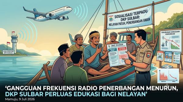 Frekuensi Radio Maritim Ilegal Ganggu Penerbangan di Sulbar, Nelayan Bakal Diedukasi DKP