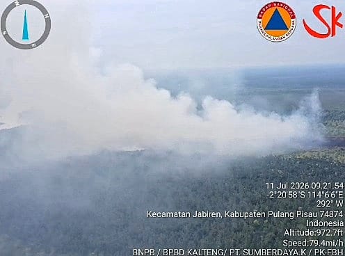 Karhutla di Tumbang Nusa Meluas, Tim Dalkarhutla Dishut Kalteng Kembali Dikerahkan Padamkan Api