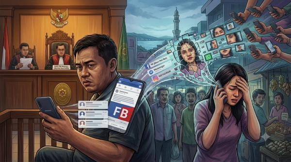 Suami Sebar Foto Tak Senonoh Istri di Facebook Usai Ditolak Rujuk Jalani Sidang di PN Mamuju
