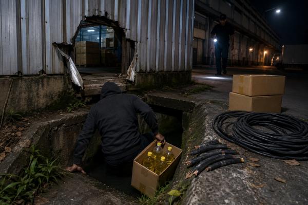 Aksi Nekat Pencuri di Jababeka Bekasi! Masuk Gudang Lewat Got, Gasak Minyak Sayur dan Kabel