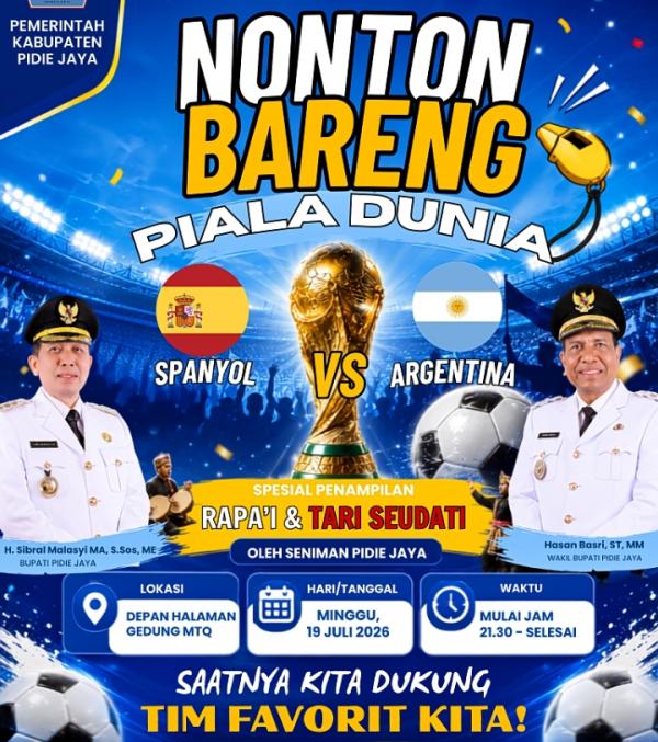 Pemkab Gelar Nobar Final Piala Dunia, Warga Diajak Dukung Tim Favorit dalam Semangat Kebersamaan