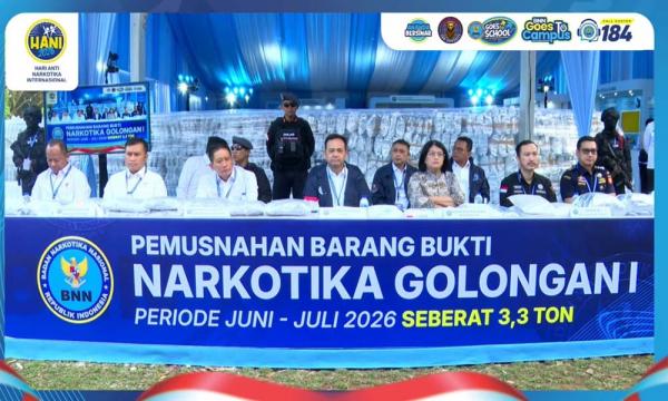 Tumpukan Narkoba Dilenyapkan! BNN Musnahkan 3,3 Ton Barang Bukti Jaringan Thailand-Rusia