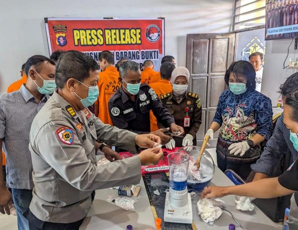 Ungkap 11 Kasus, Polresta Palangka Raya Musnahkan 116,94 Gram Sabu dan 1.600 Butir Narkotika