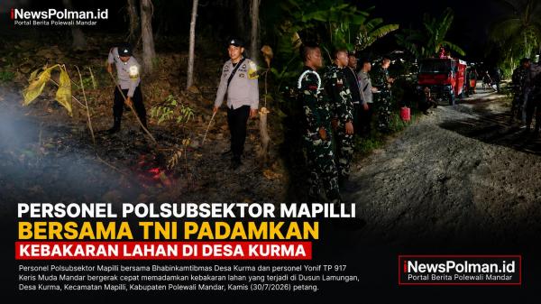 Polri-TNI Padamkan Kebakaran Lahan di Desa Kurma, Polisi Imbau Warga Tak Membakar Lahan