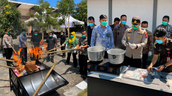 Kejari Polewali Mandar Musnahkan Barang Bukti 96 Perkara Inkrah, Kapolres dan Forkopimda Hadir