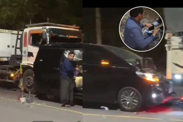 Mobil Diduga Ditumpangi KH Anwar Zahid Kecelakaan di Jalan Raya Bojonegoro-Ngawi