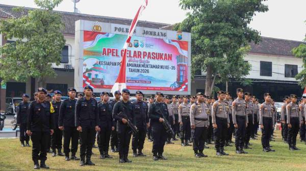 Apel Pengamanan Muktamar NU, Kapolres Jombang Minta Personel Deteksi Gangguan Sejak Dini