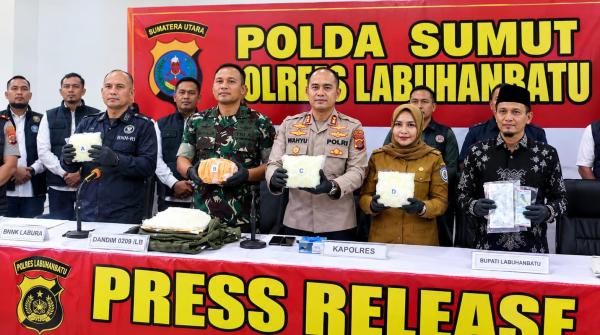 Kodim 0209/LB dan Polres Labuhanbatu Gagalkan Peredaran 4 Kg Sabu