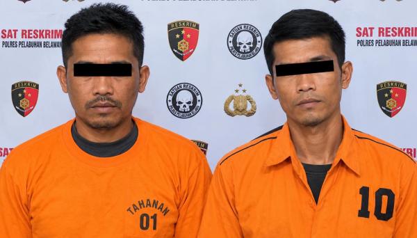 Sok Paten Jadi Preman Kampung, Curi Mesin Kapal 17 Juta, Dua Pelaku Diciduk Sat Reskrim Belawan