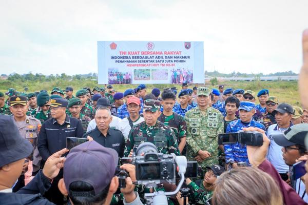 Sambut HUT ke-81 TNI, Kodam VI Mulawarman Tanam 277.250 Pohon Serentak di Kalimantan Timur