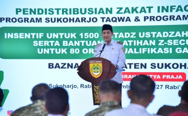 1.500 Penceramah dan Marbot Terima Bantuan Baznas Sukoharjo, Plt Bupati Beri Penghormatan