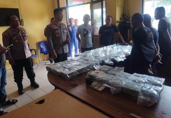 Polres Bengkalis Gagalkan Penyelundupan Narkoba dari Jaringan Malaysia, 65 Kg Sabu Disita