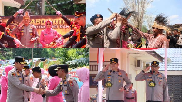 Awali Tugasnya Sebagai Kapolda PBD, Brigjen Hengki dan Istri Disambut Tradisi Pedang Pora
